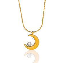 Load image into Gallery viewer, Crystal Moon Necklace in 18K Gold Plating