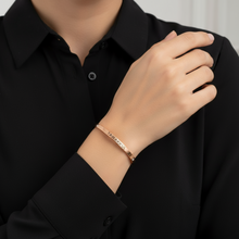 Load image into Gallery viewer, Tawakkul (Reliance) Rose Gold Plated Cuff Bangle (black engraving)