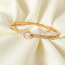 Load image into Gallery viewer, Du'a Solitaire Bangle - 18K Yellow Gold Plated