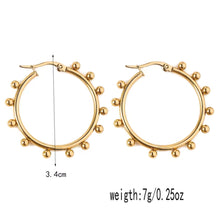 Load image into Gallery viewer, Beaded 18K Gold Plated Hoop Earrings