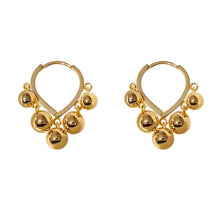 Load image into Gallery viewer, Gold Sphere Drop Huggie Earrings