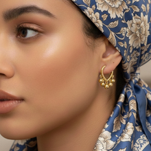 Load image into Gallery viewer, Gold Sphere Drop Huggie Earrings