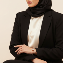 Load image into Gallery viewer, Sabr ~ this too shall pass - Silver Tone Bangle (Premium Stainless Steel)