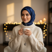 Load image into Gallery viewer, Tawakkul White Gold Bar Chain Necklace - 18K White Gold Plated