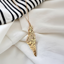 Load image into Gallery viewer, Palestine Crystal Map Necklace