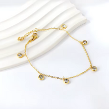 Load image into Gallery viewer, Halo Crystal Drop Anklet