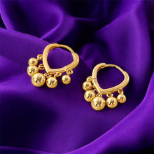 Load image into Gallery viewer, Gold Sphere Drop Huggie Earrings
