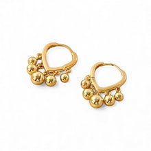 Load image into Gallery viewer, Gold Sphere Drop Huggie Earrings