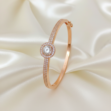Load image into Gallery viewer, Du'a Solitaire Bangle - 18K Rose Gold Plated