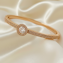 Load image into Gallery viewer, Du'a Solitaire Bangle - 18K Rose Gold Plated