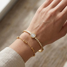 Load image into Gallery viewer, Paired with our bestselling 18K Yellow Gold plated Sabr bangle