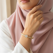 Load image into Gallery viewer, Du'a Solitaire Bangle - 18K Yellow Gold Plated