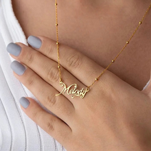 Load image into Gallery viewer, Custom beaded chain name necklace