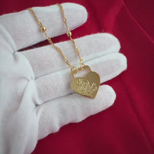 Load and play video in Gallery viewer, Qalb Al Saada (Heart of Happiness) Contemporary Heart Necklace