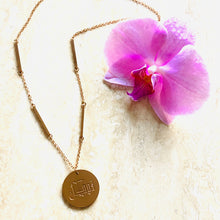 Load image into Gallery viewer, Tawakkul Rose Gold Bar Chain Necklace - 18K Rose Gold Plated