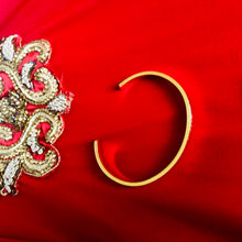 Load image into Gallery viewer, Woman's Beauty Cuff Bangle - 18K Yellow Gold Plated / Black Engraving