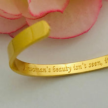 Load image into Gallery viewer, Woman's Beauty Cuff Bangle - 18K Yellow Gold Plated