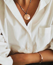 Load image into Gallery viewer, Tawakkul Rose Gold Bar Chain Necklace - 18K Rose Gold Plated