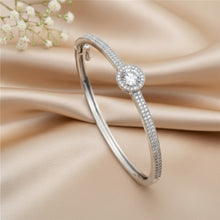 Load image into Gallery viewer, Du'a Solitaire Bangle - Silver Tone (Premium Stainless Steel)