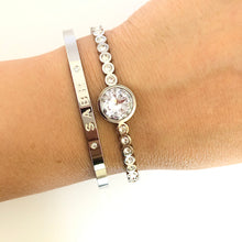 Load image into Gallery viewer, Sabr ~ this too shall pass - Silver Tone Bangle (Premium Stainless Steel)