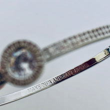 Load image into Gallery viewer, Du'a Solitaire Bangle - Silver Tone (Premium Stainless Steel)