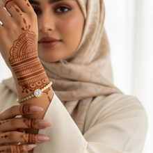 Load image into Gallery viewer, Sabr ~ this too shall pass -  Yellow Gold Plated Bangle
