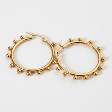 Load image into Gallery viewer, Beaded 18K Gold Plated Hoop Earrings
