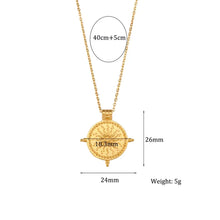 Load image into Gallery viewer, 18K Gold Plated Sunburst Compass Necklace
