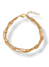 Load image into Gallery viewer, Najada Triple Strand Gold Bead Bracelet
