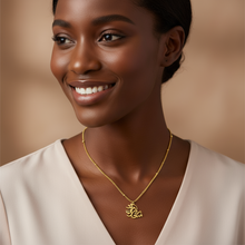 Load image into Gallery viewer, Noor Al Saada (Light of Happiness) Classic Arabic Calligraphy Necklace
