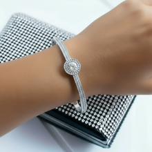Load image into Gallery viewer, Du'a Solitaire Bangle - Silver Tone (Premium Stainless Steel)
