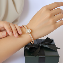 Load image into Gallery viewer, Du'a Solitaire Bangle - 18K Rose Gold Plated
