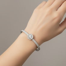 Load image into Gallery viewer, Du'a Solitaire Bangle - Silver Tone (Premium Stainless Steel)
