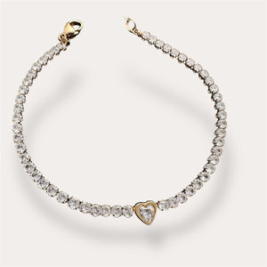 Amara Classic Heart Tennis Bracelet