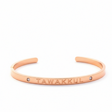 Load image into Gallery viewer, Tawakkul (Reliance) Rose Gold Plated Cuff Bangle
