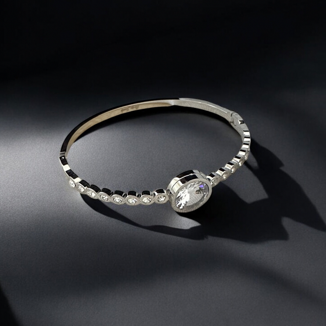 Sabr ~ this too shall pass - Silver Tone Bangle (Premium Stainless Steel)