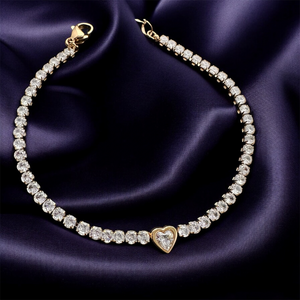 Amara Classic Heart Tennis Bracelet