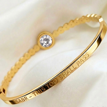Load image into Gallery viewer, Sabr ~ this too shall pass -  Yellow Gold Plated Bangle
