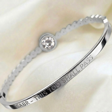 Load image into Gallery viewer, Sabr ~ this too shall pass - Silver Tone Bangle (Premium Stainless Steel)
