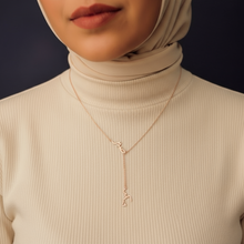 Load image into Gallery viewer, Sabrin - Signature lariat necklace in 18K Rose Gold plated
