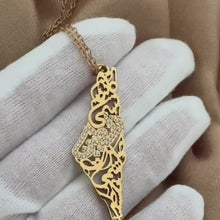Load and play video in Gallery viewer, Palestine Crystal Map Necklace
