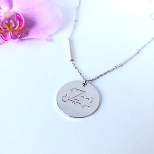 Tawakkul White Gold Bar Chain Necklace - 18K White Gold Plated