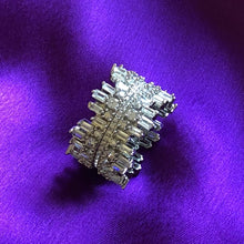 Load image into Gallery viewer, Icicle Ring - Platinum plated with Cubic Zirconia (with clear crystal band)
