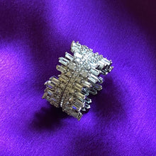 Load image into Gallery viewer, Icicle Ring - Platinum plated with Cubic Zirconia (with clear crystal band)
