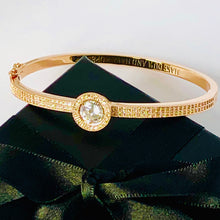 Load image into Gallery viewer, Du&#39;a Solitaire Bangle - 18K Yellow Gold Plated
