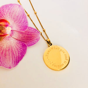 RUMInate Collection - Rumi Quote Necklace (18K Yellow Gold Plated)