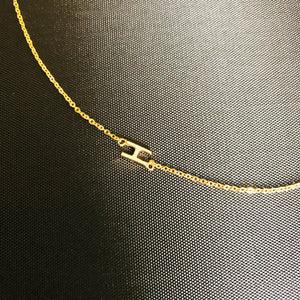 Rolled Gold Initial Necklace  - letter H