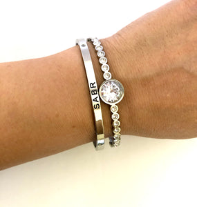 Sabr ~ this too shall pass - Silver Tone Bangle (Premium Stainless Steel)