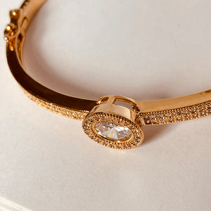 Du'a Solitaire Bangle - 18K Rose Gold Plated