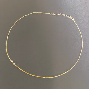 Rolled Gold Initial Necklace  - letter Z